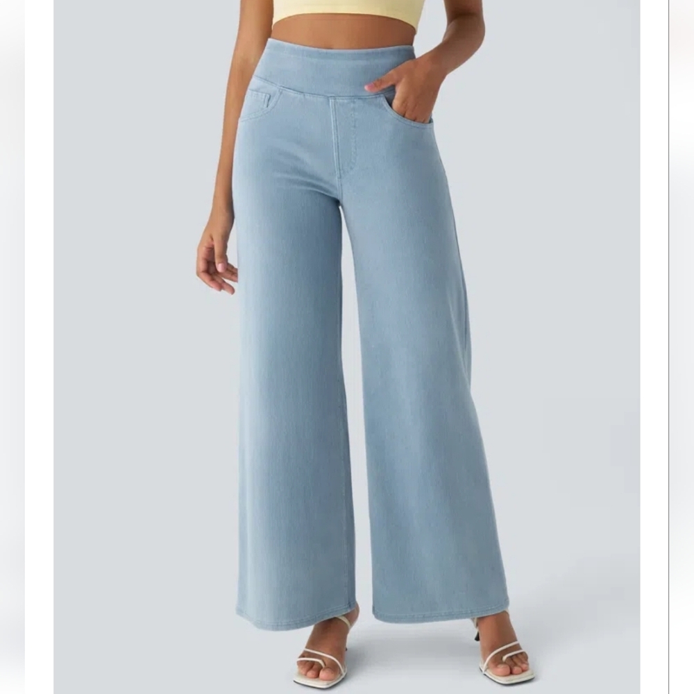 Light Blue Wide-Leg Jeans